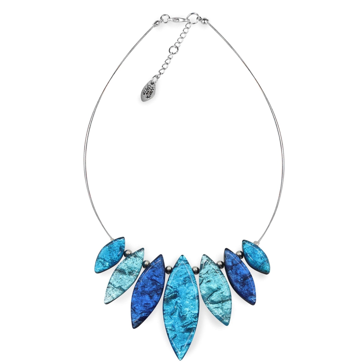 Turquoise Aztec Leaf Shiny Necklace | The Jewellery Stop