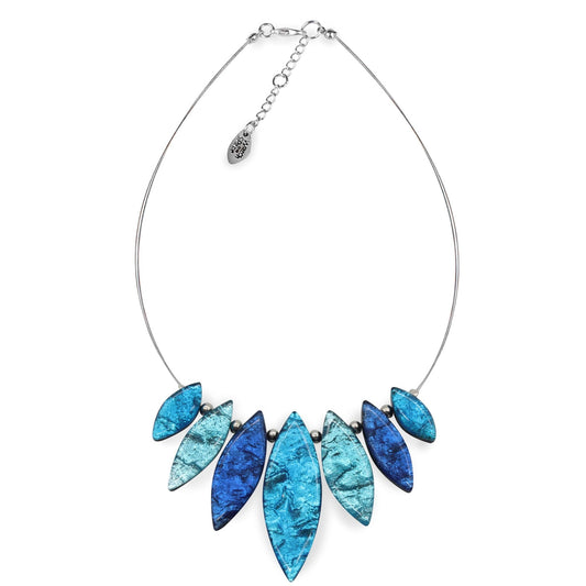 Turquoise Aztec Leaf Shiny Necklace | The Jewellery Stop