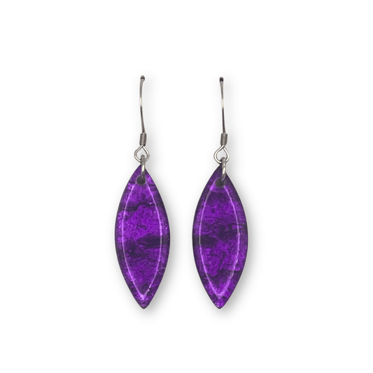 Peacock Aztec Leaf Shiny Fish Hook Earrings | The Jewellery Stop