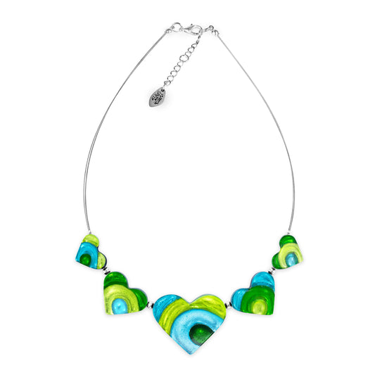 Neptune Heart Swirl Shiny Necklace