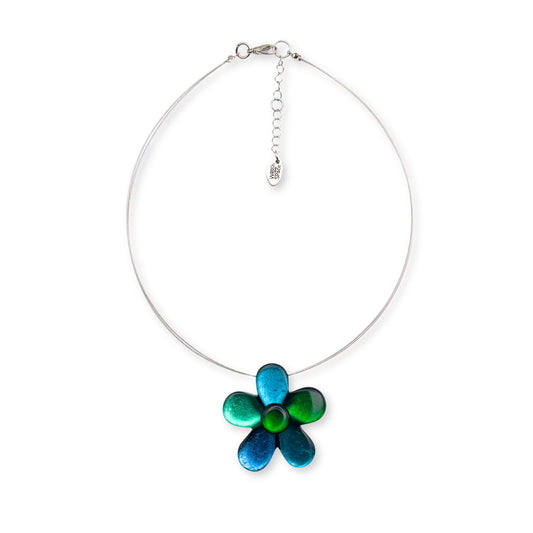 Verdigris Bloom Shiny Pendant