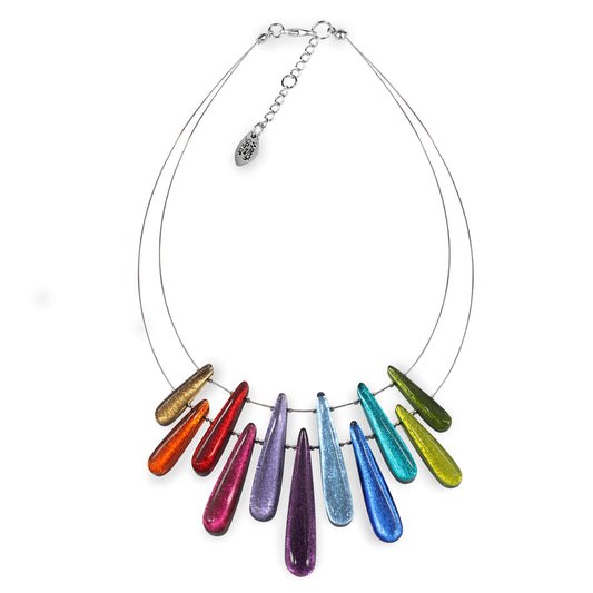 Rainbow Teardrop Shiny Necklace