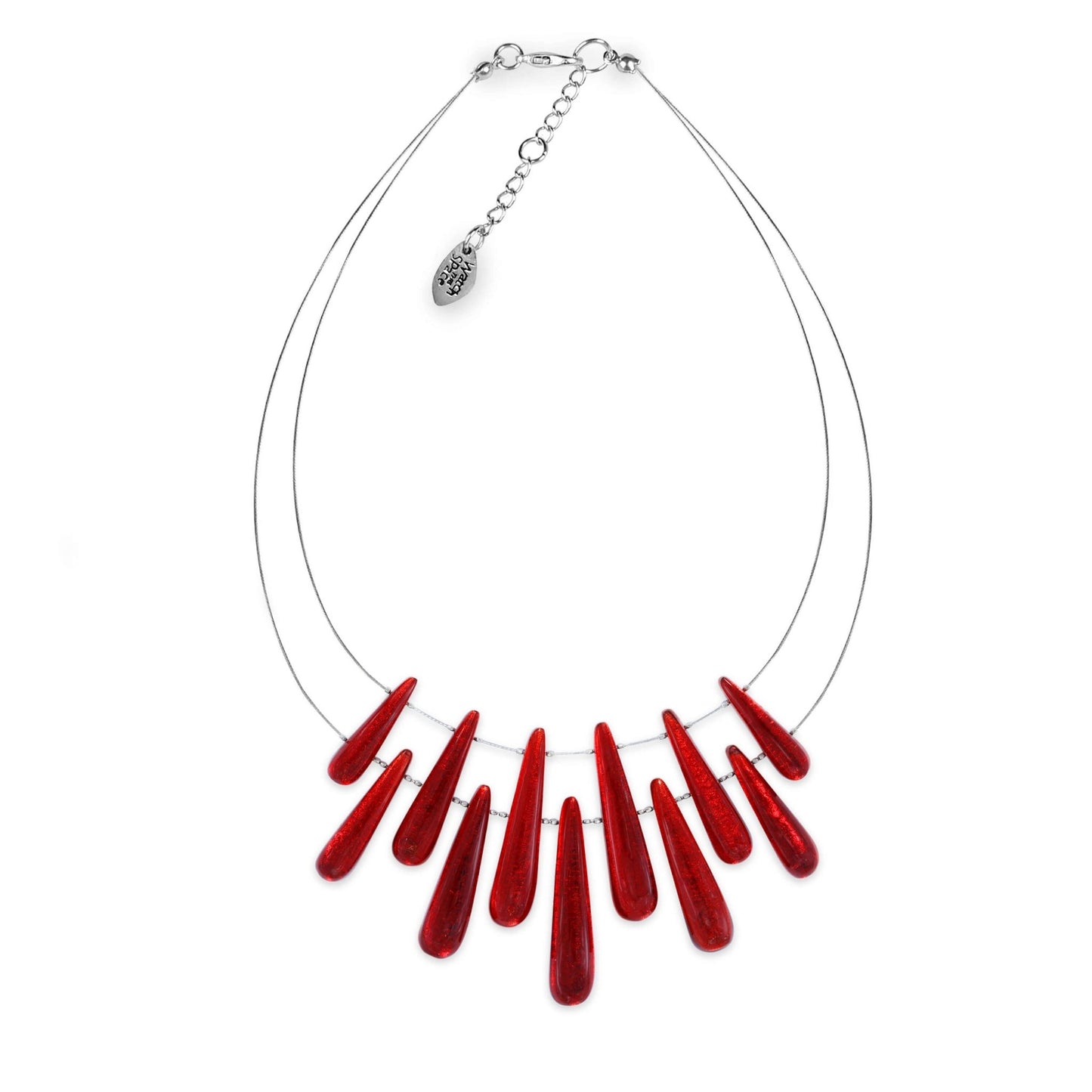 Red Teardrop Shiny Necklace | The Jewellery Stop
