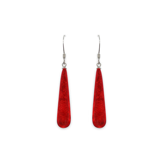 Chilli Teardrop Shiny Fish Hook Earrings | The Jewellery Stop