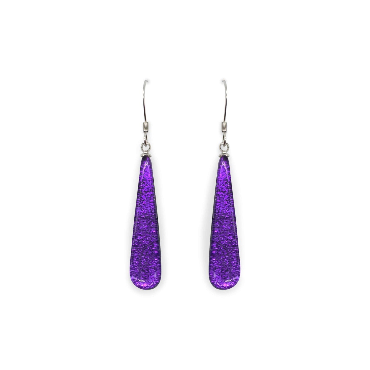 Peacock Teardrop Shiny Fish Hook Earrings | The Jewellery Stop