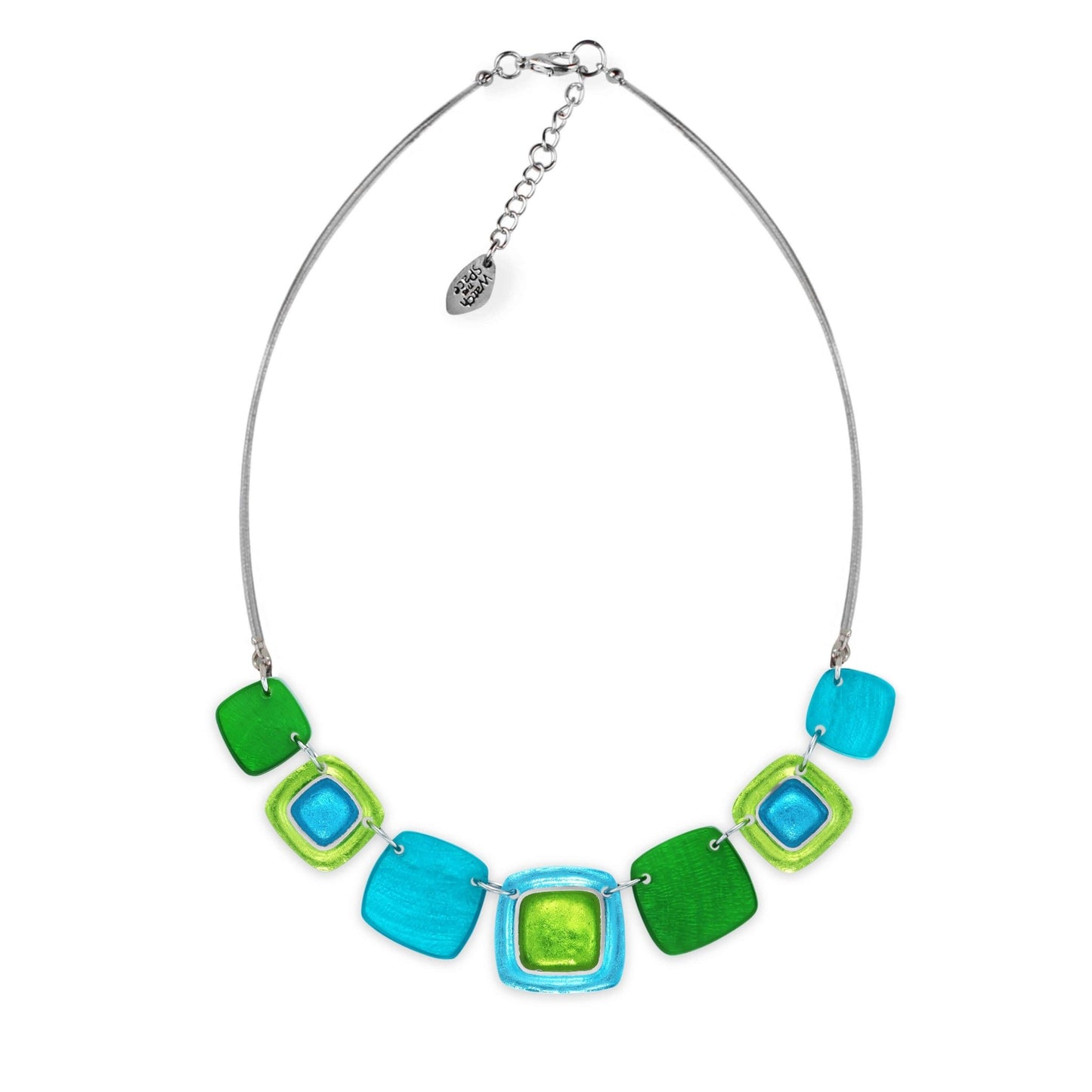 Neptune Abstract Squares Shiny Necklace | The Jewellery Stop