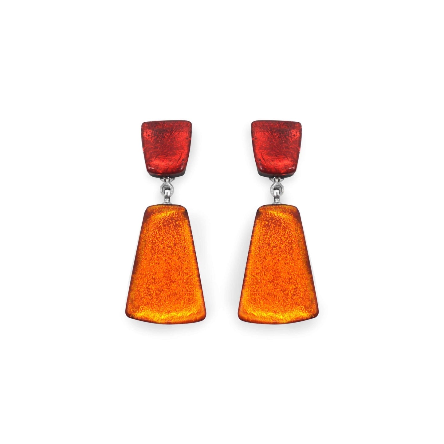 Chilli Empress Silverleaf Double Drop Stud Earrings | The Jewellery Stop
