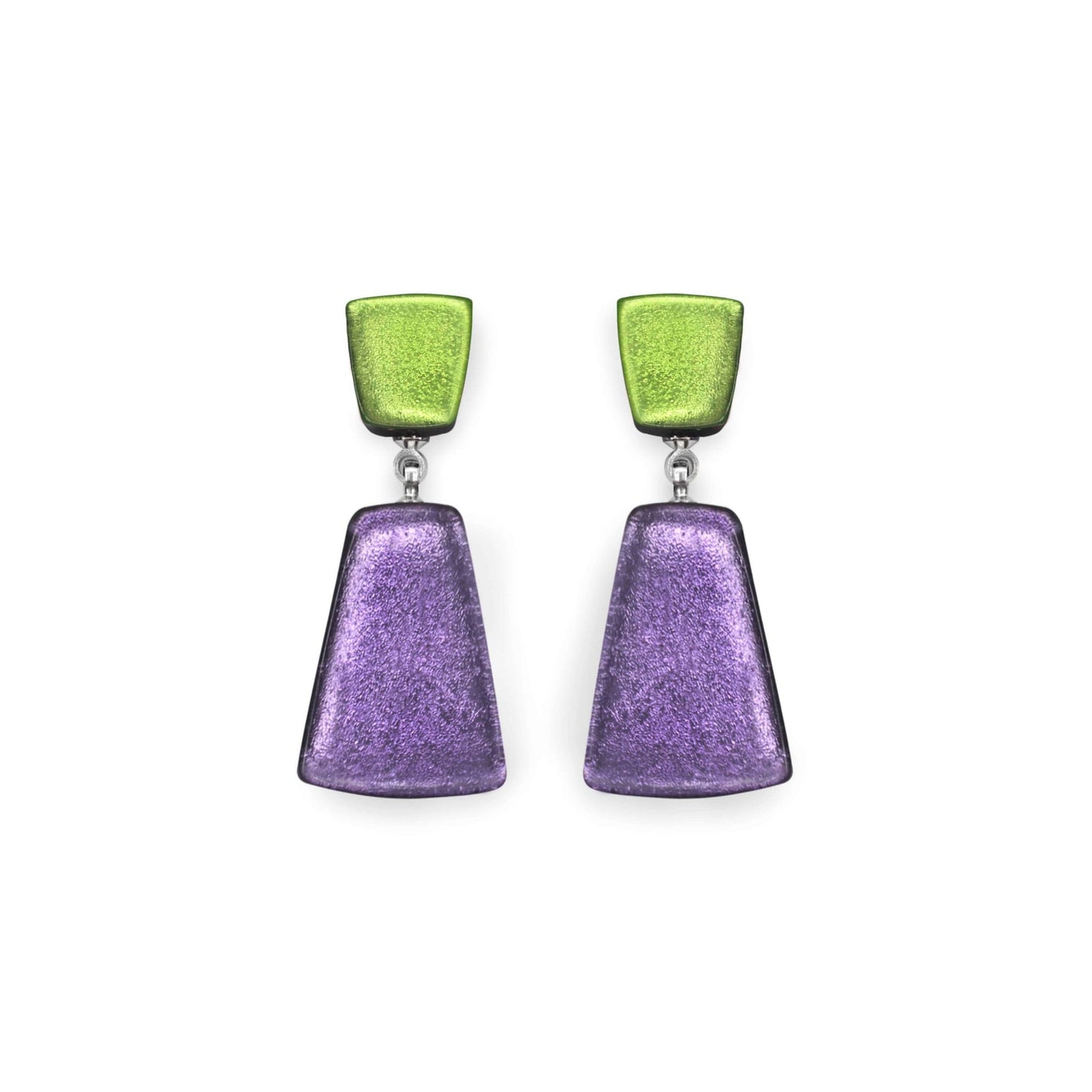 Sherbet Empress Silverleaf Double Drop Stud Earrings | The Jewellery Stop
