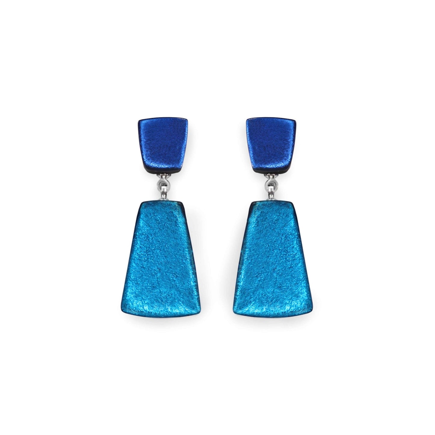 Turquoise Empress Silverleaf Double Drop Stud Earrings | The Jewellery Stop