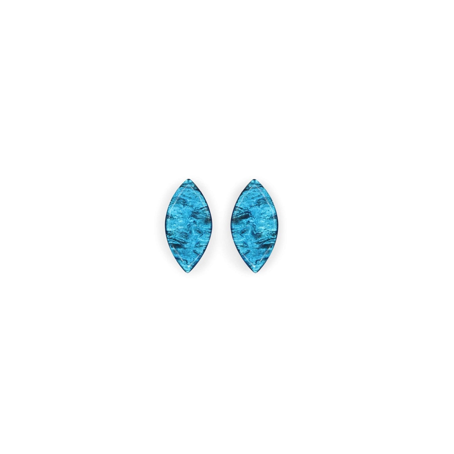 Turquoise Aztec Leaf Shiny Stud Earrings | The Jewellery Stop