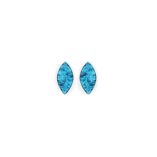 Turquoise Aztec Leaf Shiny Stud Earrings | The Jewellery Stop