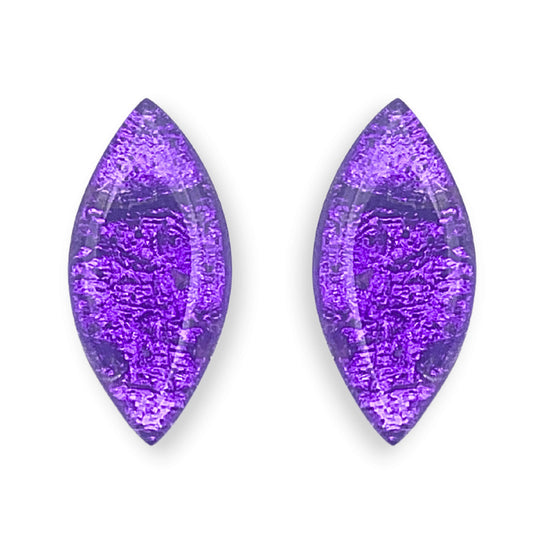 Peacock Aztec Leaf Shiny Stud Earrings