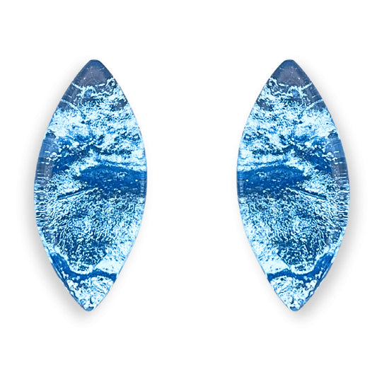 Sky Aztec Leaf Shiny Stud Earrings