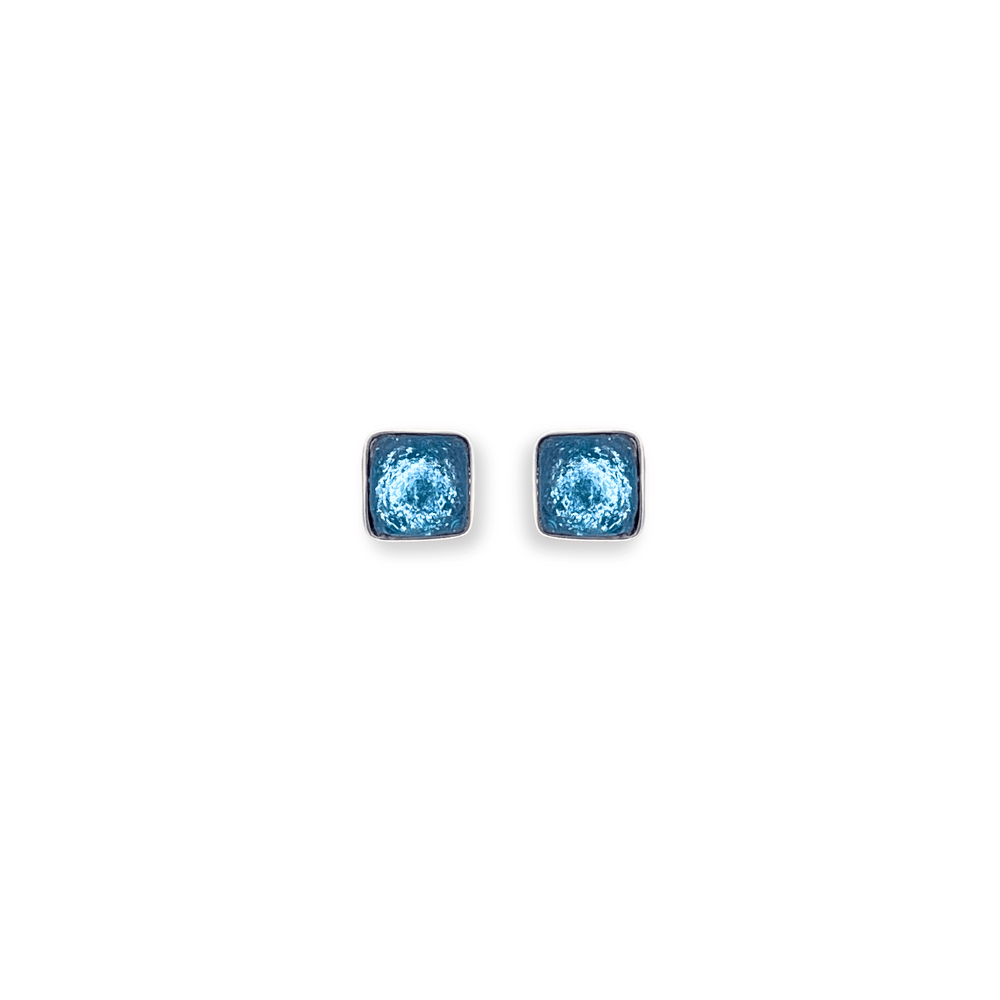 Arctic Aluminium Squares Mini Stud Earrings