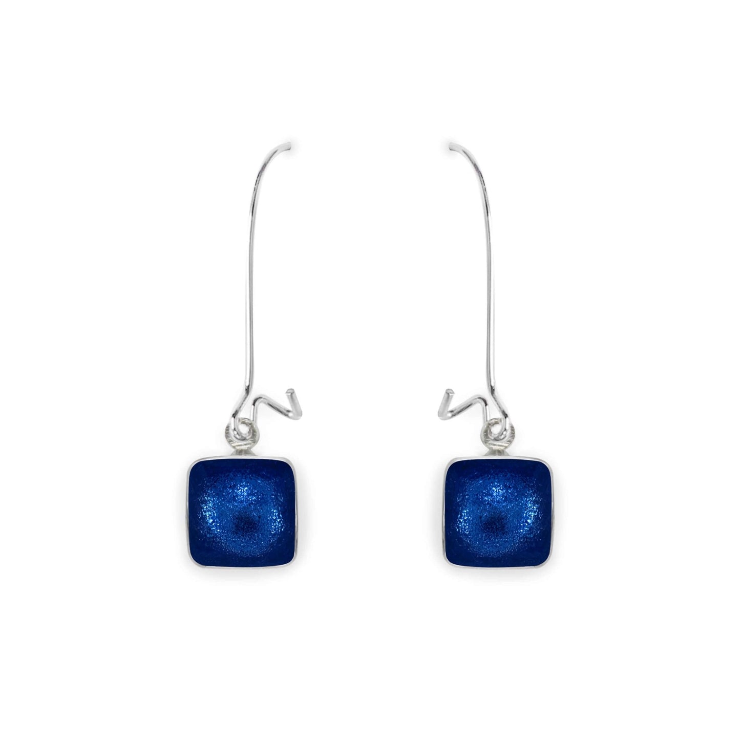 Pacific Aluminium Squares Shiny Long Hook Earrings | The Jewellery Stop