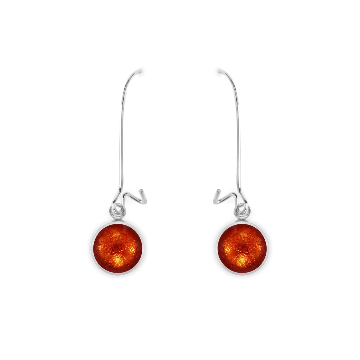 Chilli Aluminium Circles Shiny Long Hook Earrings | The Jewellery Stop