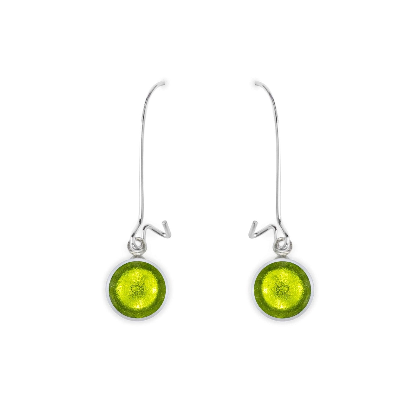 Citrus Aluminium Circles Shiny Long Hook Earrings | The Jewellery Stop