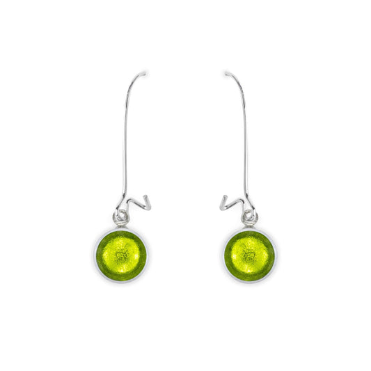 Citrus Aluminium Circles Shiny Long Hook Earrings | The Jewellery Stop