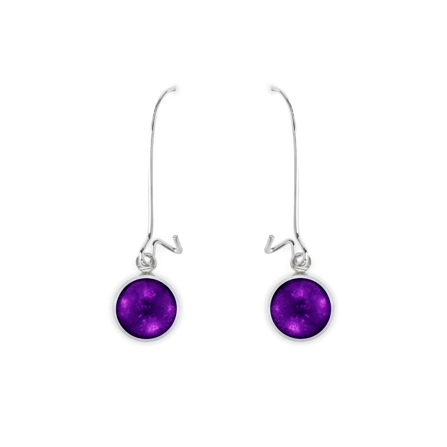Peacock Aluminium Circles Shiny Long Hook Earrings | The Jewellery Stop