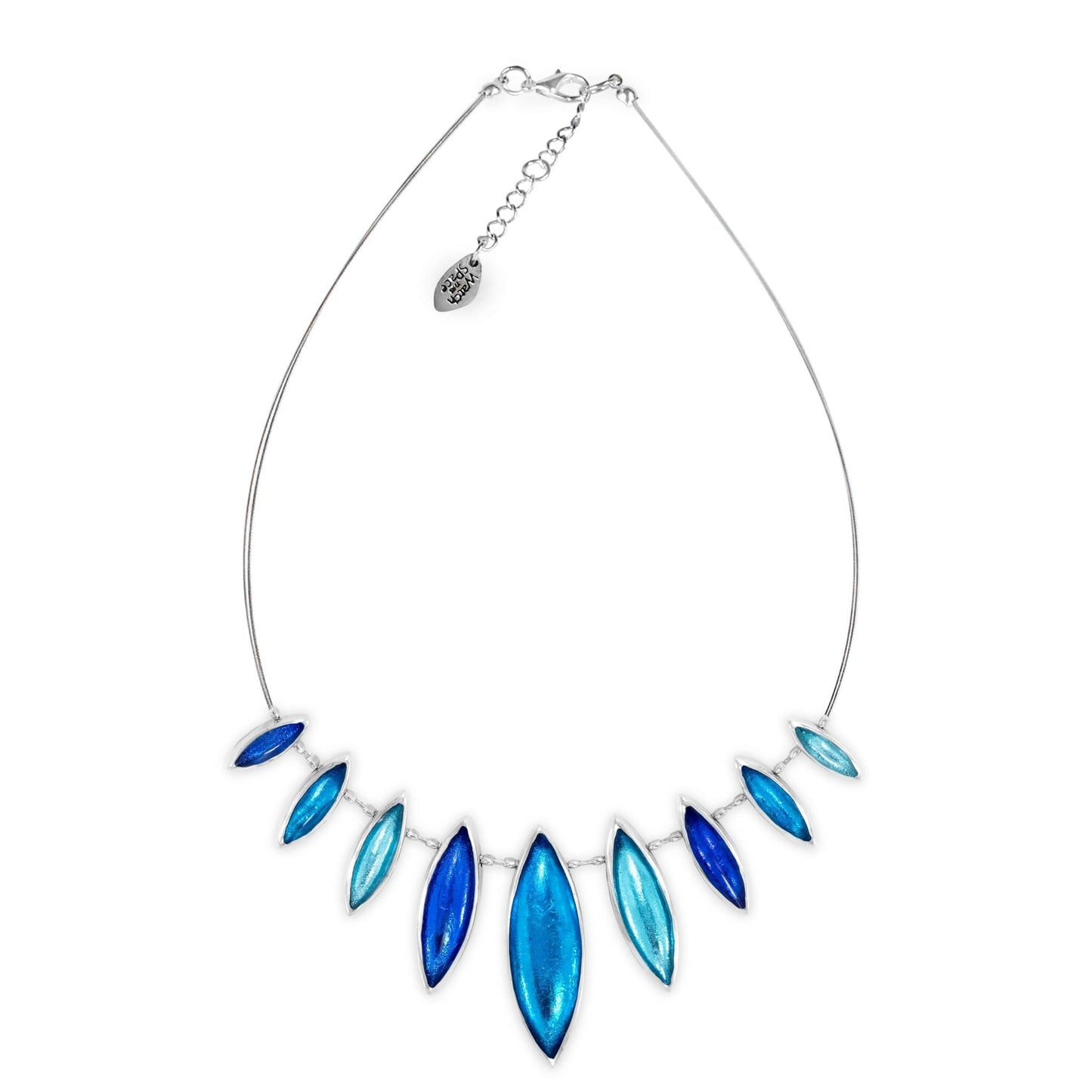 Turquoise Pewter Petals Classic Shiny Necklace | The Jewellery Stop