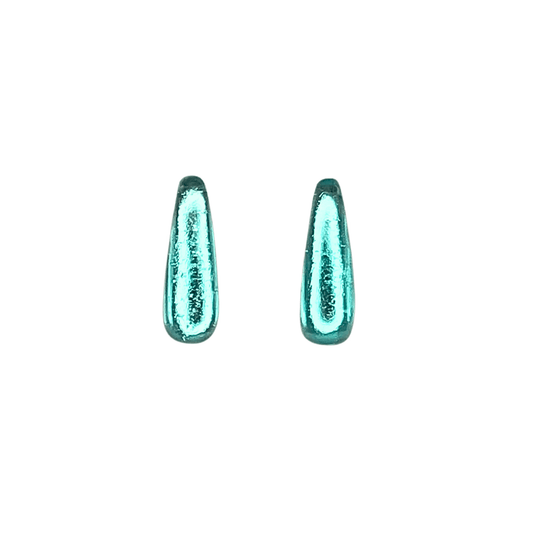 Light Turquoise Teardrops Shiny Stud Earrings | The Jewellery Stop