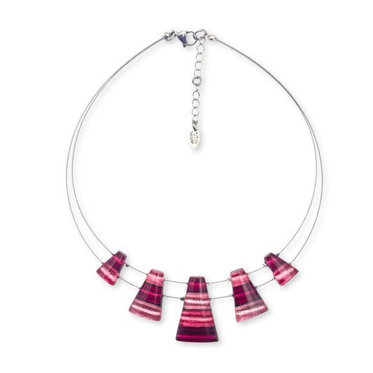 Peony Triangle Stripes Shiny Necklace