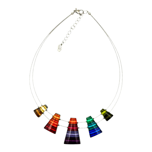 Rainbow Triangle Stripes Shiny Necklace