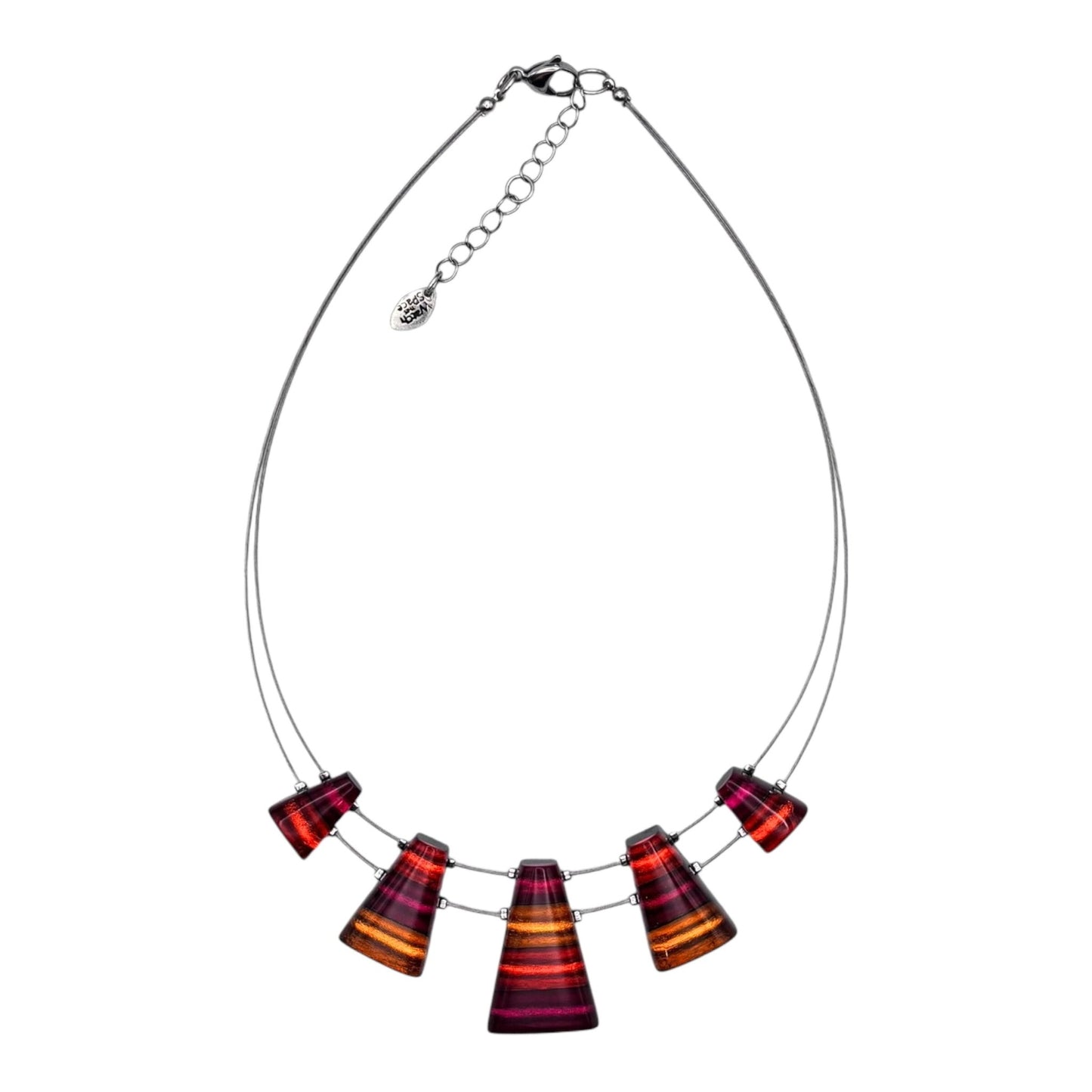 Tropical Triangle Stripes Shiny Necklace | The Jewellery Stop