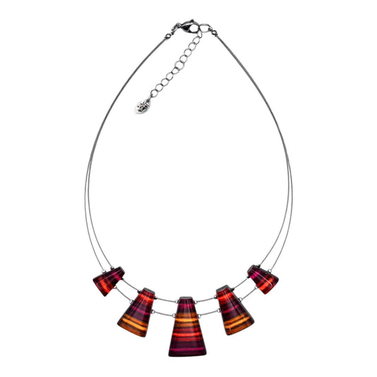 Tropical Triangle Stripes Shiny Necklace | The Jewellery Stop