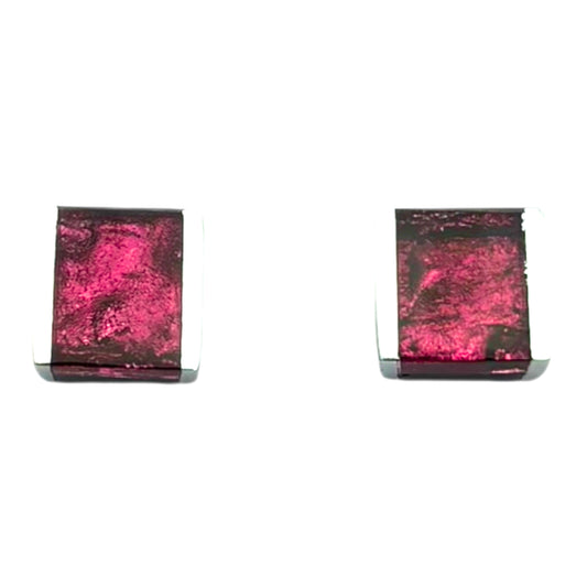 Peony Ribbons Shiny Stud Earrings
