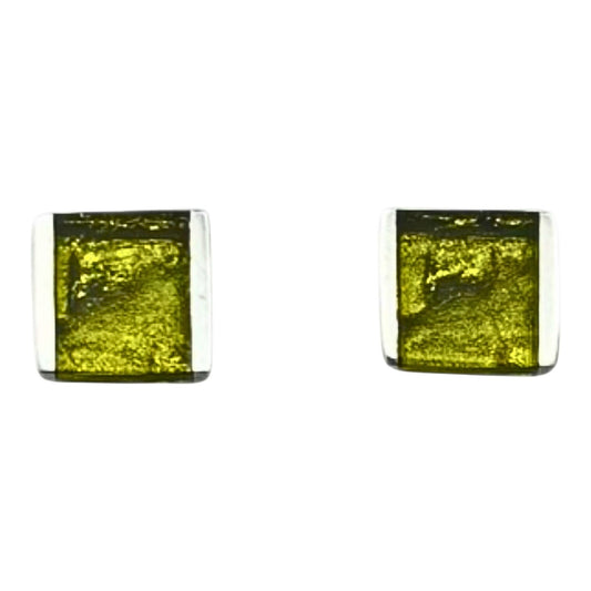 Pistachio Ribbons Shiny Stud Earrings | The Jewellery Stop