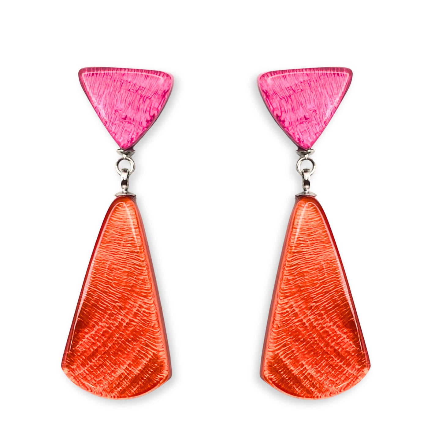 Tropical Shell Cones Shiny Double Drop Stud Earrings