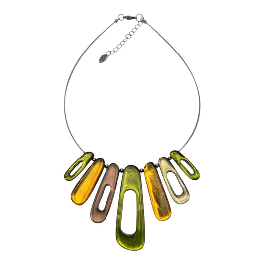 Pistachio Elongated Rectangles Shiny Necklace | The Jewellery Stop