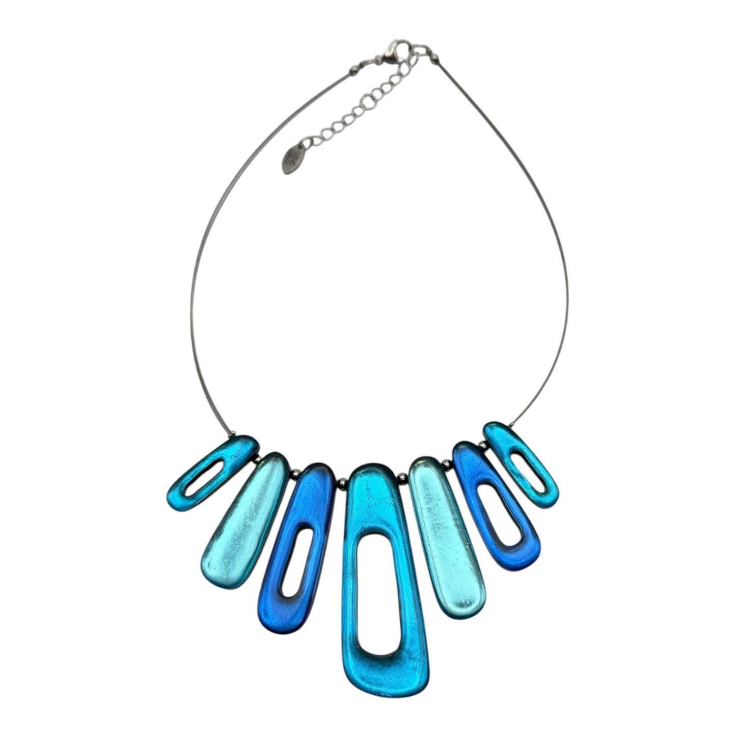 Turquoise Elongated Rectangles Shiny Necklace