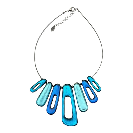 Turquoise Elongated Rectangles Shiny Necklace
