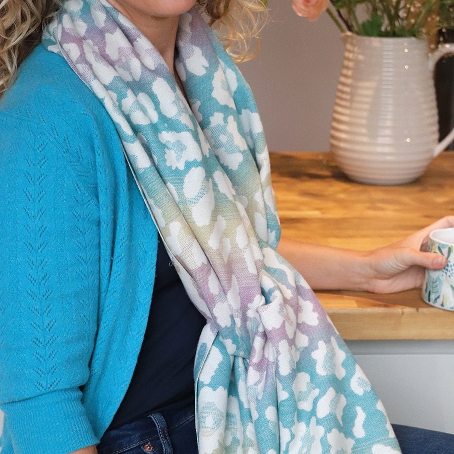 Reversible Ombre Pastel Mix Leopard Print Scarf | The Jewellery Stop