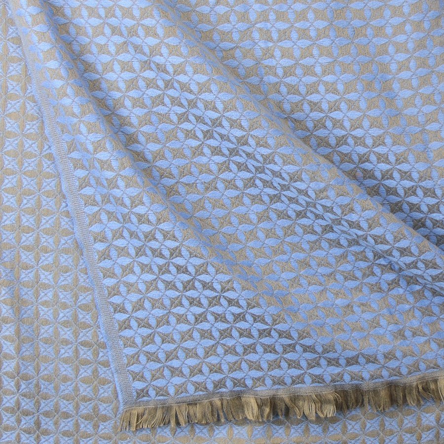 Pale Blue And Taupe Geometric Scarf | The Jewellery Stop