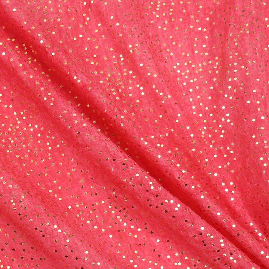 Coral Scarf With Mini Gold Dot Foil Print | The Jewellery Stop