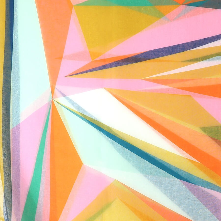 Eco Multicoloured Bright Abstract Print Scarf | The Jewellery Stop
