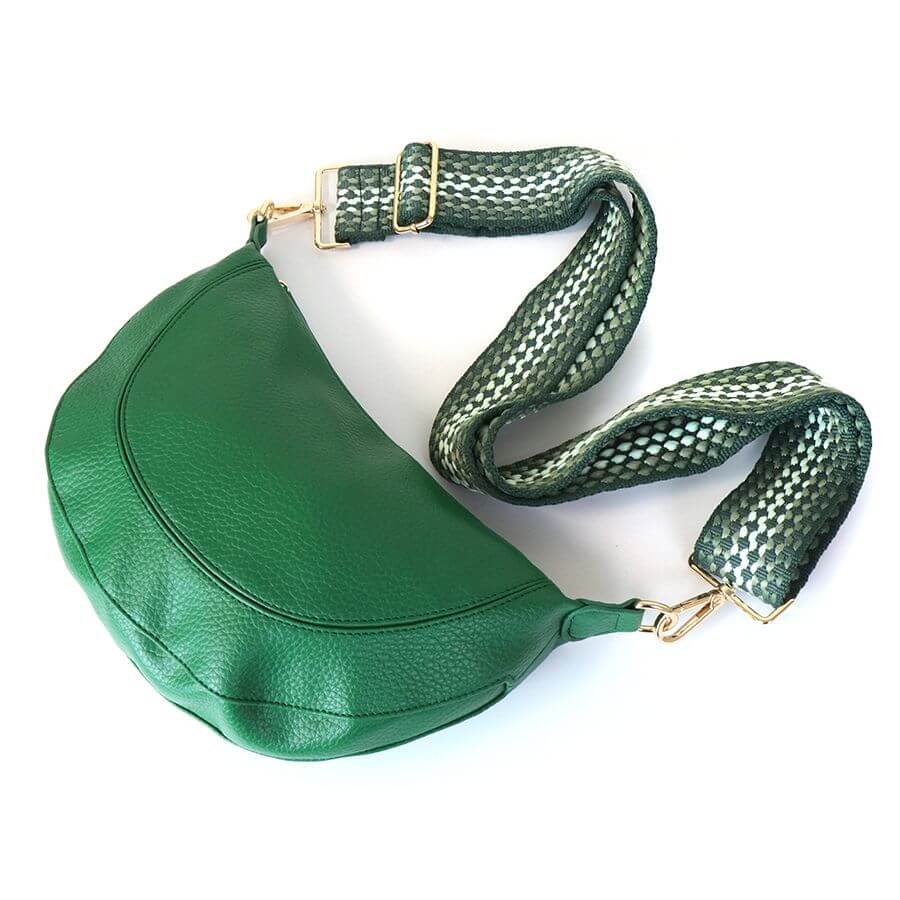 Emerald Vegan Leather Half Moon Bag | The Jewellery Stop
