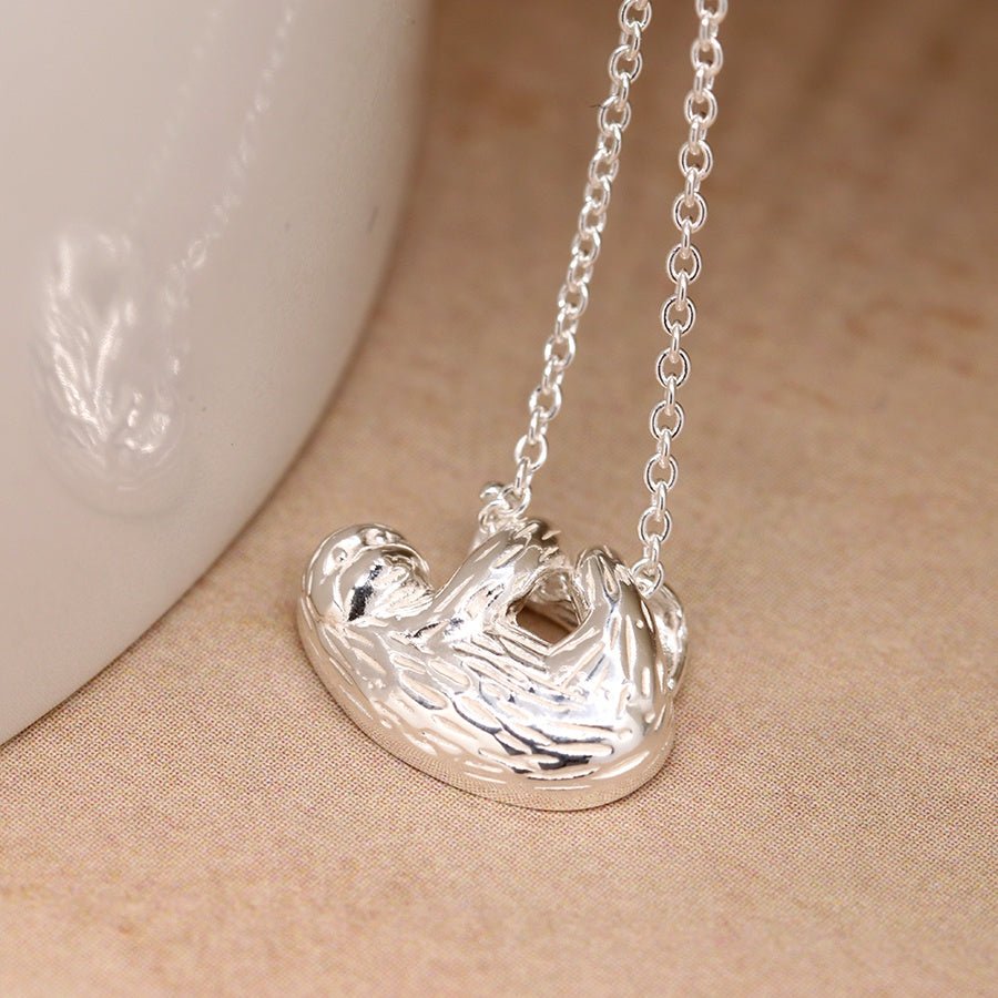 Sterling Silver Sloth Pendant on Chain | The Jewellery Stop