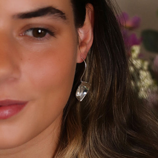 Sterling Silver Calla Lily Hook Earrings