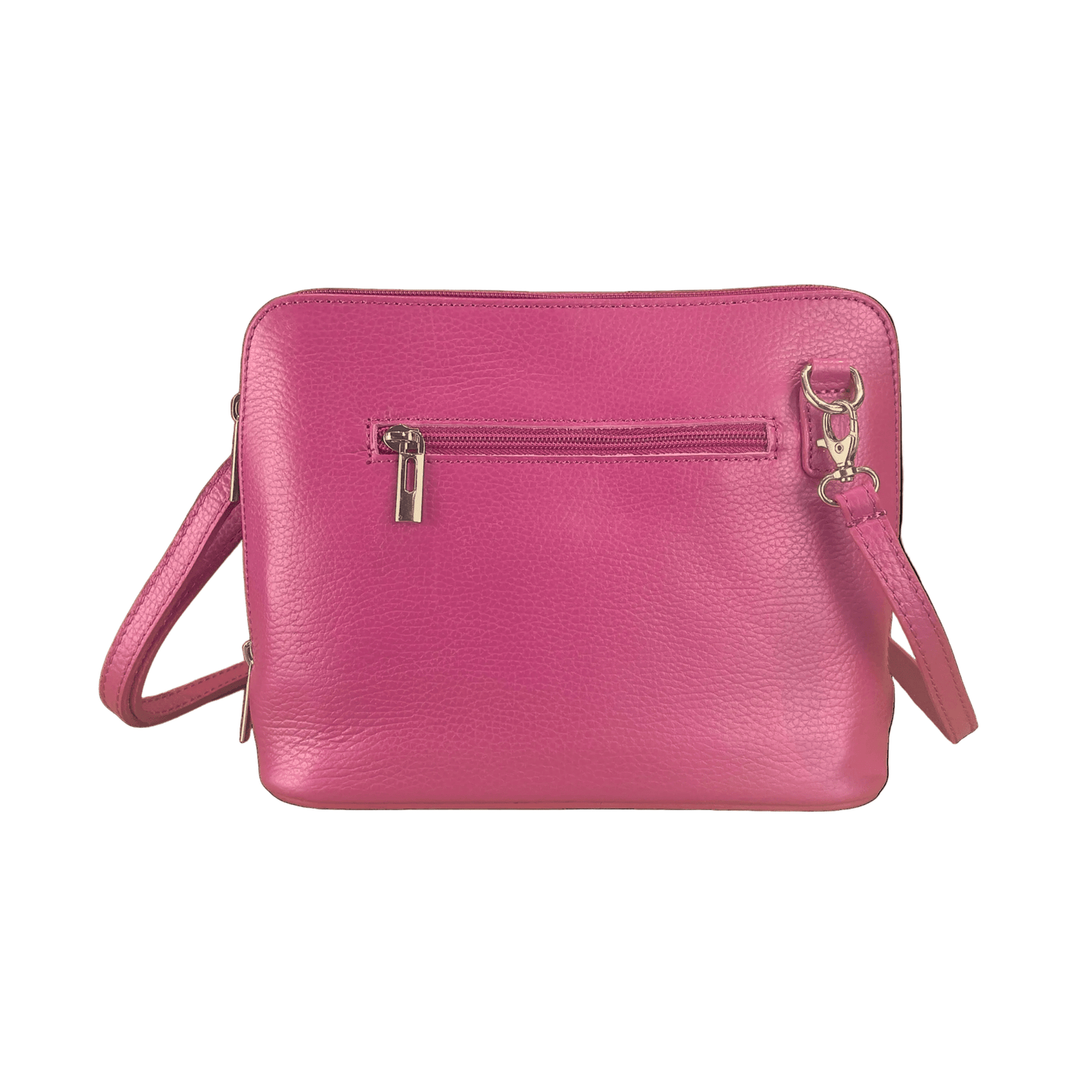 Fuchsia Italian Leather Crossbody Bag | The Jewellery Stop