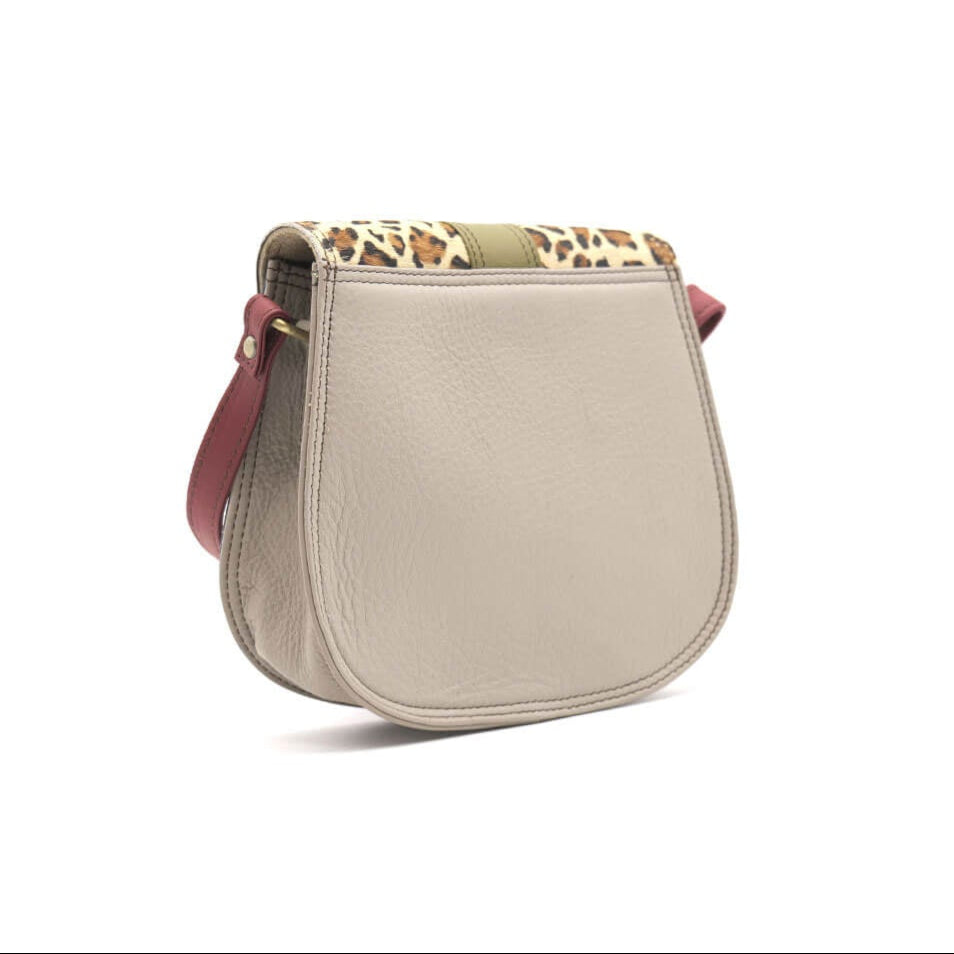 Navy, Olive and Animal Print Mini Leather Crossbody Bag | The Jewellery Stop