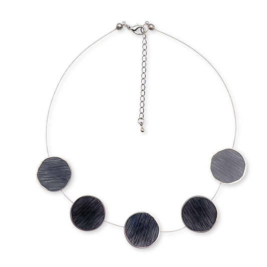 Black Scratched Pewter Necklace