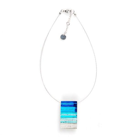 Turquoise Resin Stripes Pendant | The Jewellery Stop