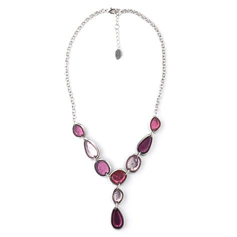 Pink Pewter Pebble Necklace | The Jewellery Stop