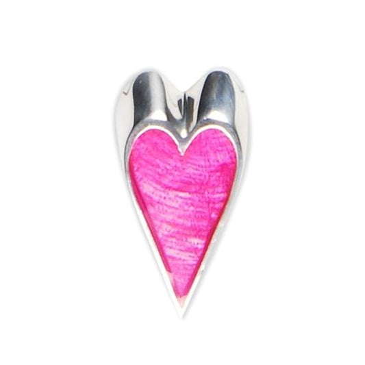 Fuchsia Sliced Heart Brooch