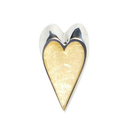 Gold Sliced Heart Brooch
