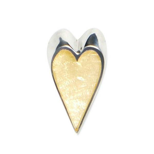 Gold Sliced Heart Brooch